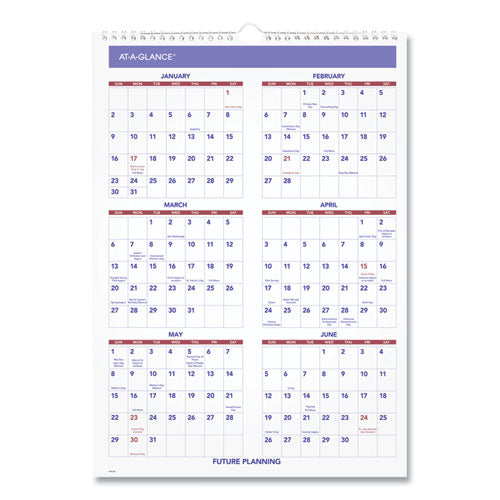 Monthly Wall Calendar with Ruled Daily Blocks - PM228