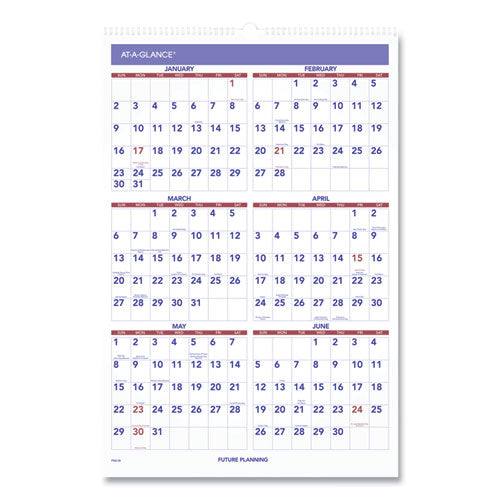 Monthly Wall Calendar with Ruled Daily Blocks - PM328