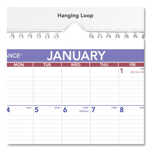 Monthly Wall Calendar with Ruled Daily Blocks - PM128