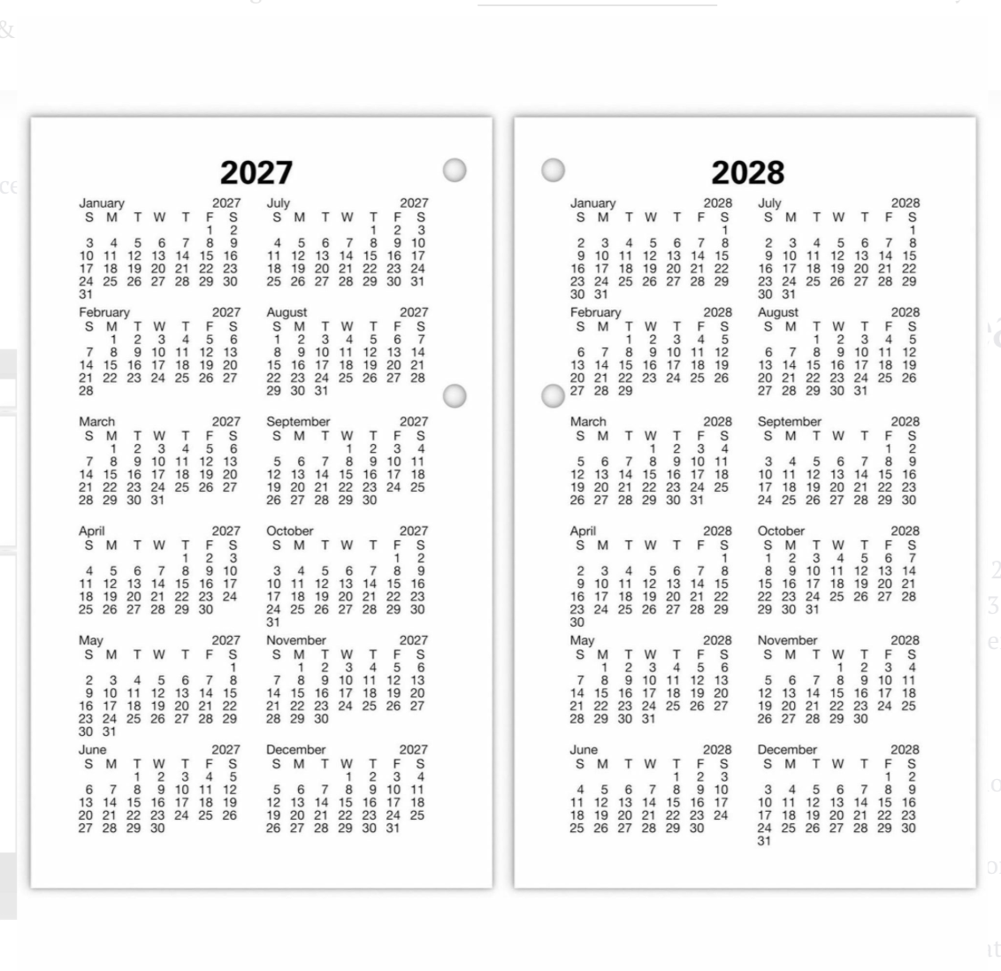 Loose-Leaf Desk Calendar Refill - E01750