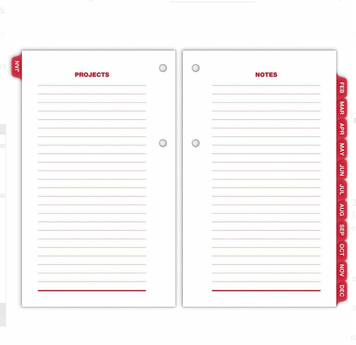 Loose-Leaf Desk Calendar Refill - E01750
