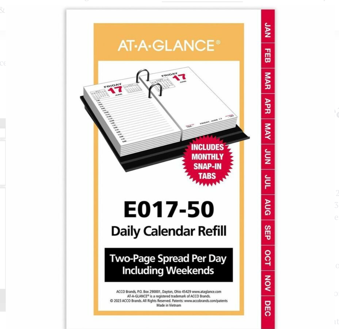Loose-Leaf Desk Calendar Refill - E01750