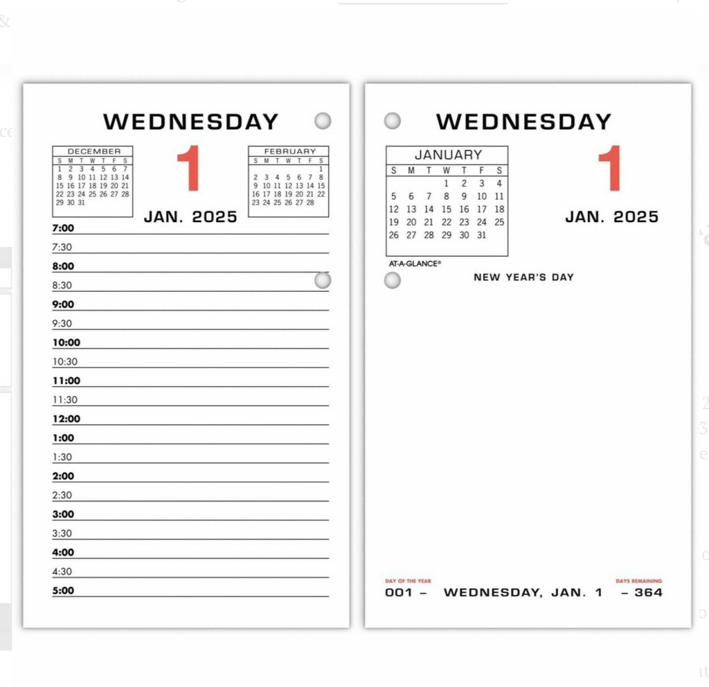 Loose-Leaf Desk Calendar Refill - E01750