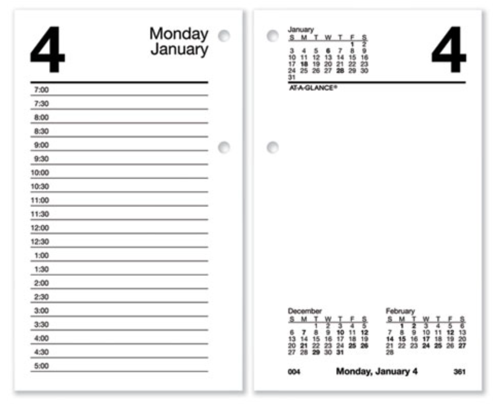 Desk Calendar Refill with Tabs - E717T50
