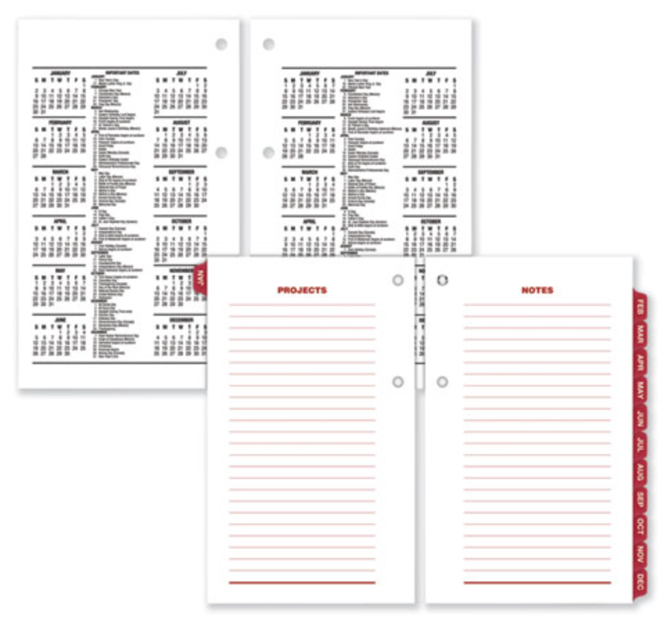 Desk Calendar Refill with Tabs - E717T50