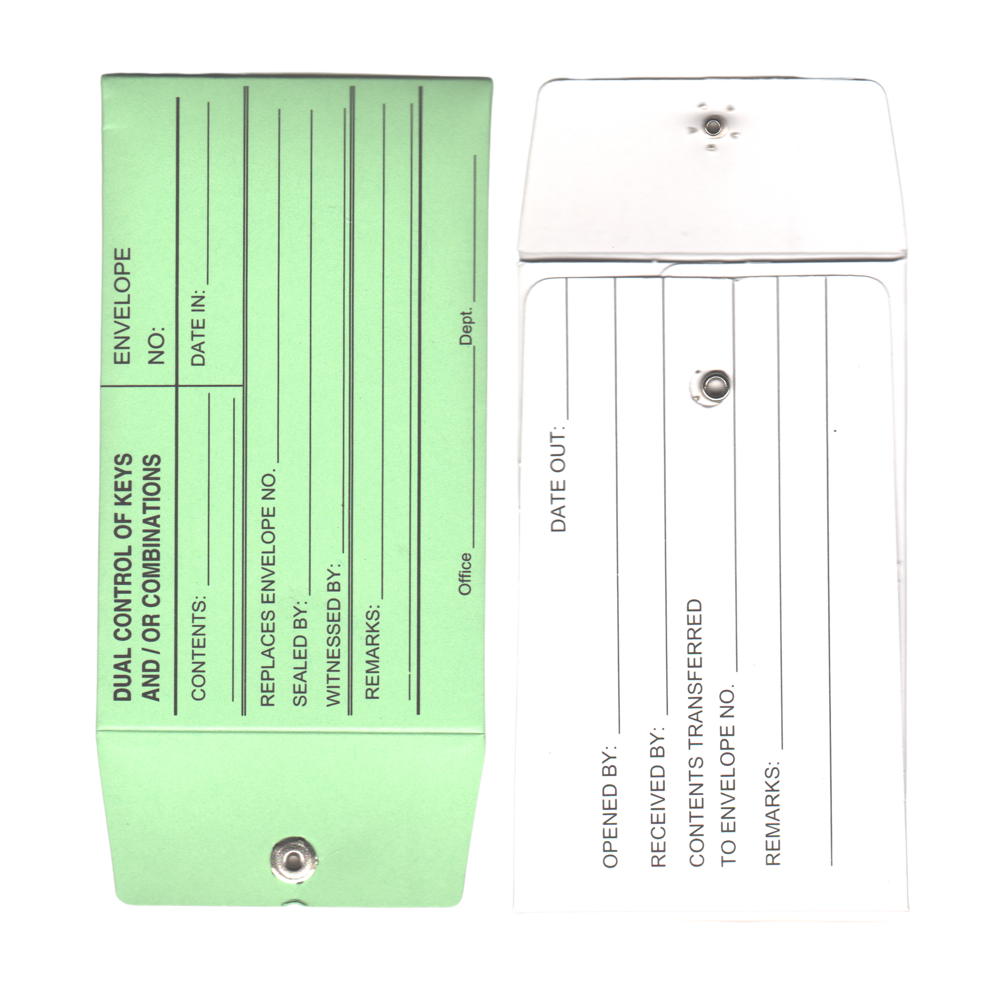 Snap-Lock Vault Key Envelopes